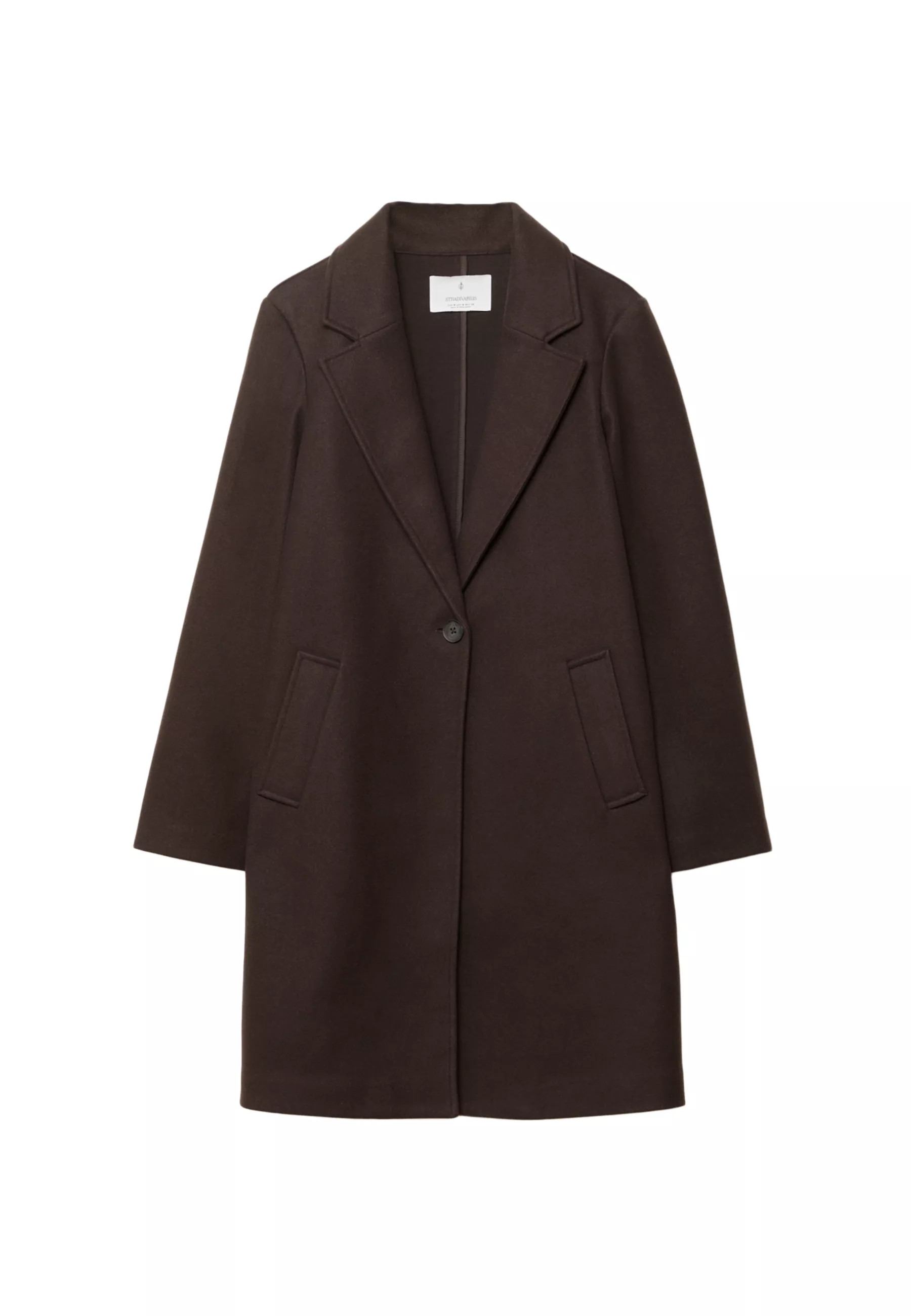 Soft-touch button-up midi coat - Women's Coats | Stradivarius United Kingdom | Stradivarius (UK)