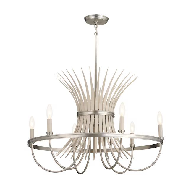 Kichler Baile 6-Light Brushed Nickel Farmhouse Dry rated Chandelier | Lowe's