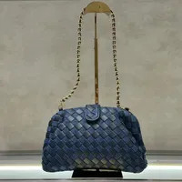 Weave Bags Designer Tote Bag Denim Leather Splicing Handbag Large Hop Shoulder Bag Chain Crossbod... | DHGate