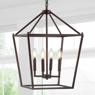 16" Metal Pagoda Lantern Pendant (Includes LED Light Bulb) - JONATHAN Y | Target