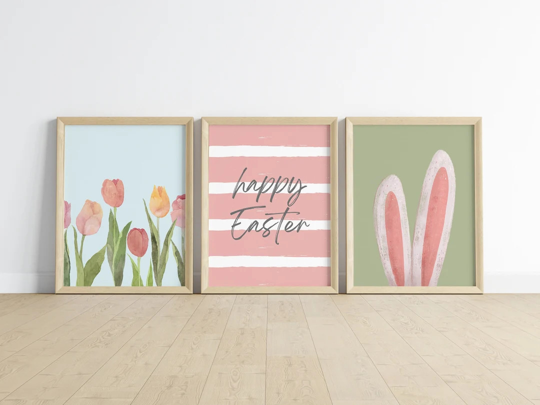 Easter Printable Wall Art Easter Decorations Happy Easter Sign Easter Egg Art Spring Wall Art Eas... | Etsy (US)