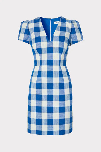 Atalie Linen Gingham Dress | MILLY
