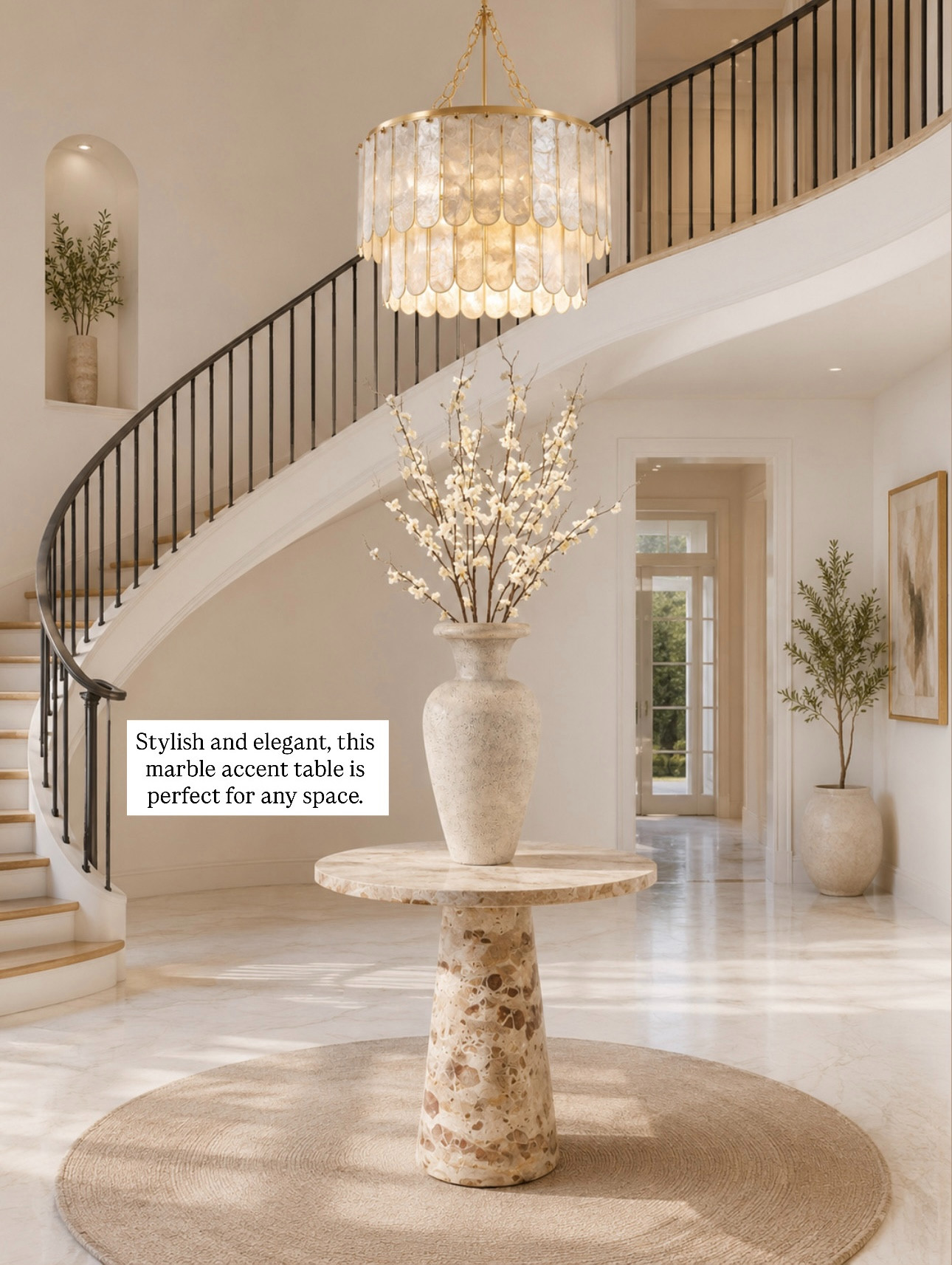 Loving this marble accent table with a unique stone base and sleek design. Perfect for any space! 

 #LTKHome #LTKSaleAlert