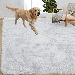 Gorilla Grip Fluffy Faux Fur Area Rug, 5x7, Rubber Backing, Machine Washable Soft Furry Rugs for ... | Amazon (US)