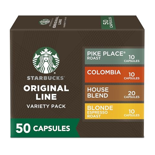 Starbucks by Nespresso Original Line Mild Variety Pack Coffee, 50-count Espresso Pods, Presentation may vary | Amazon (US)