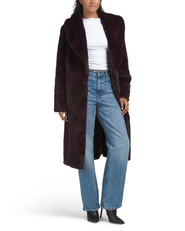 Faux Fur Shawl Collar Coat | TJ Maxx