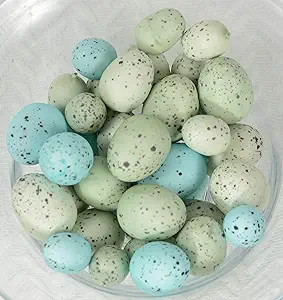 Small Artificial Bird Eggs, 36 Pieces.75 to 1.25 Inches Long, Soft Blue and Green Speckled Eggs | Amazon (US)