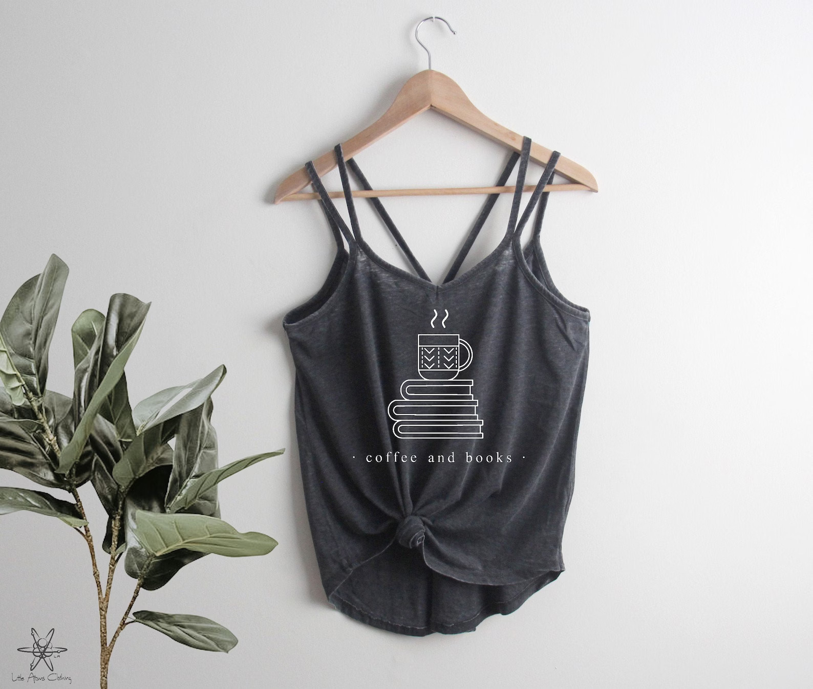 Coffee and Books Strappy Tank Book Shirt Ladies Screenprint Mother's Day Gift for Her, Slouchy To... | Etsy (US)