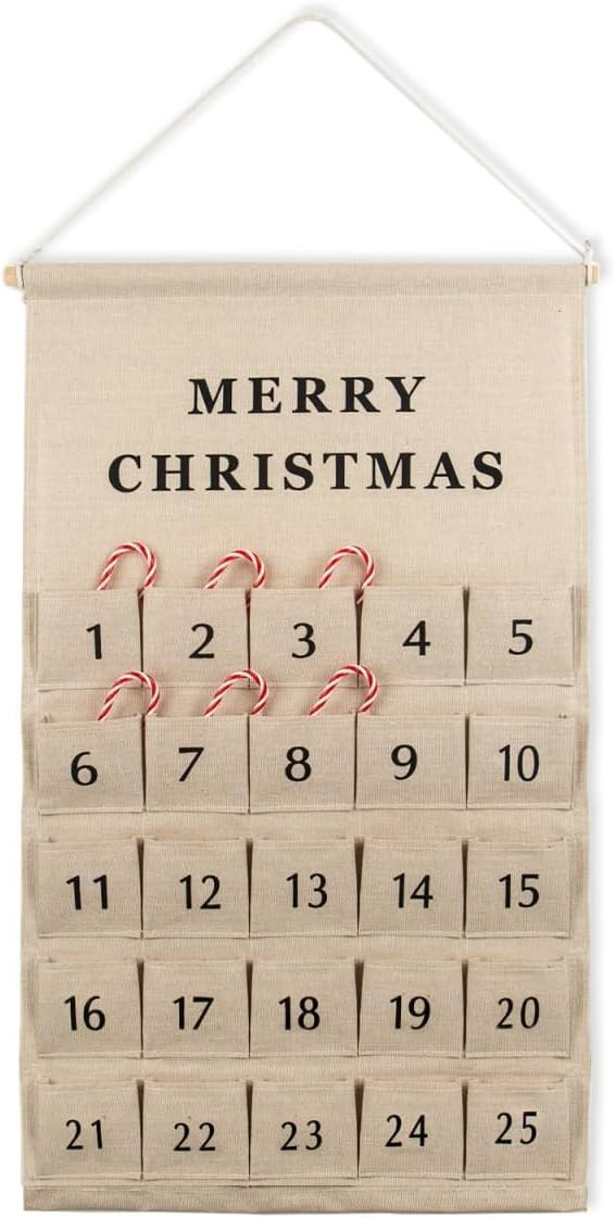 Christmas Countdown Advent Calendar with Pockets,Advent Calendars for Kids Chocolate & Candy,Coun... | Amazon (US)