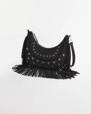 Women's Suede Fringe Purse in Black | Chico's | Chico's