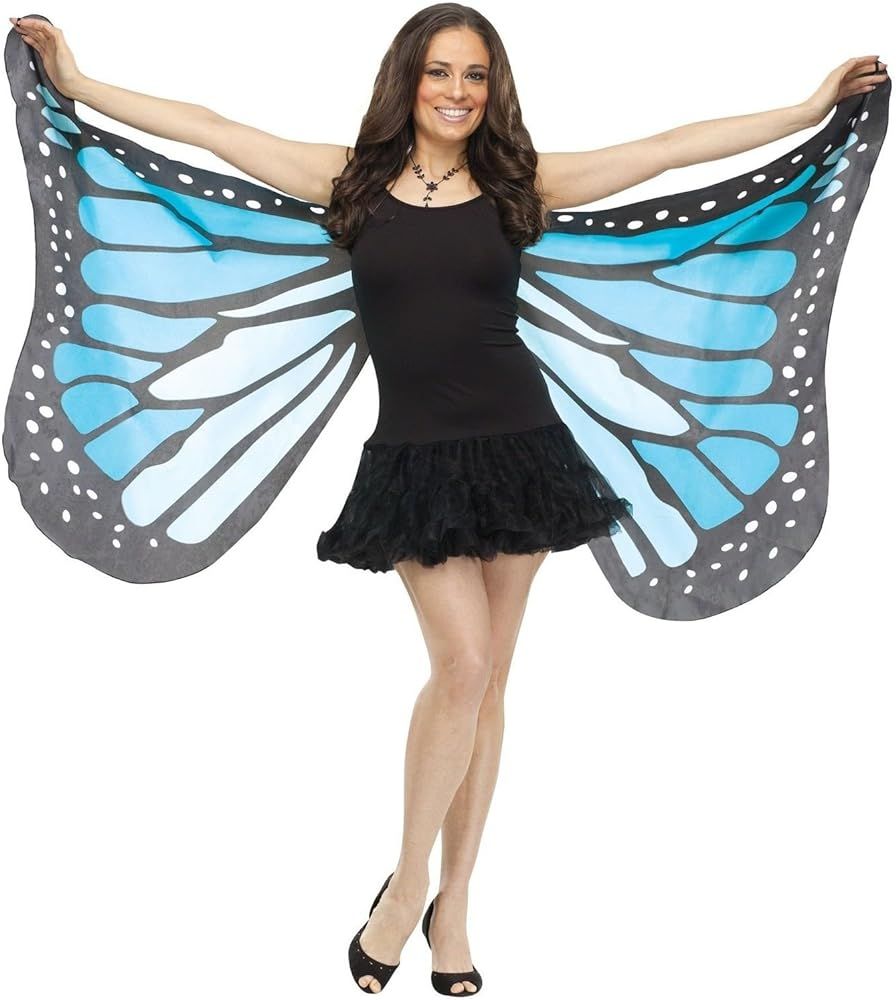 Fun World Women's Blue Fabric Butterfly Wings, Standard | Amazon (US)
