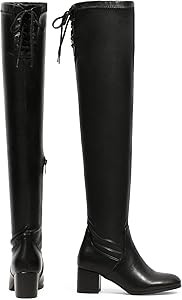 DREAM PAIRS Women's Over The Knee Thigh High Chunky Heel Boots Long Stretch Sexy Fall Boots | Amazon (US)