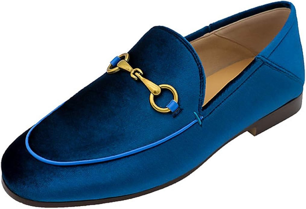 Coonek Women's Loafers,Low Heel Flats Leather Slip On for Girls Slides Lady Work Mules | Amazon (US)