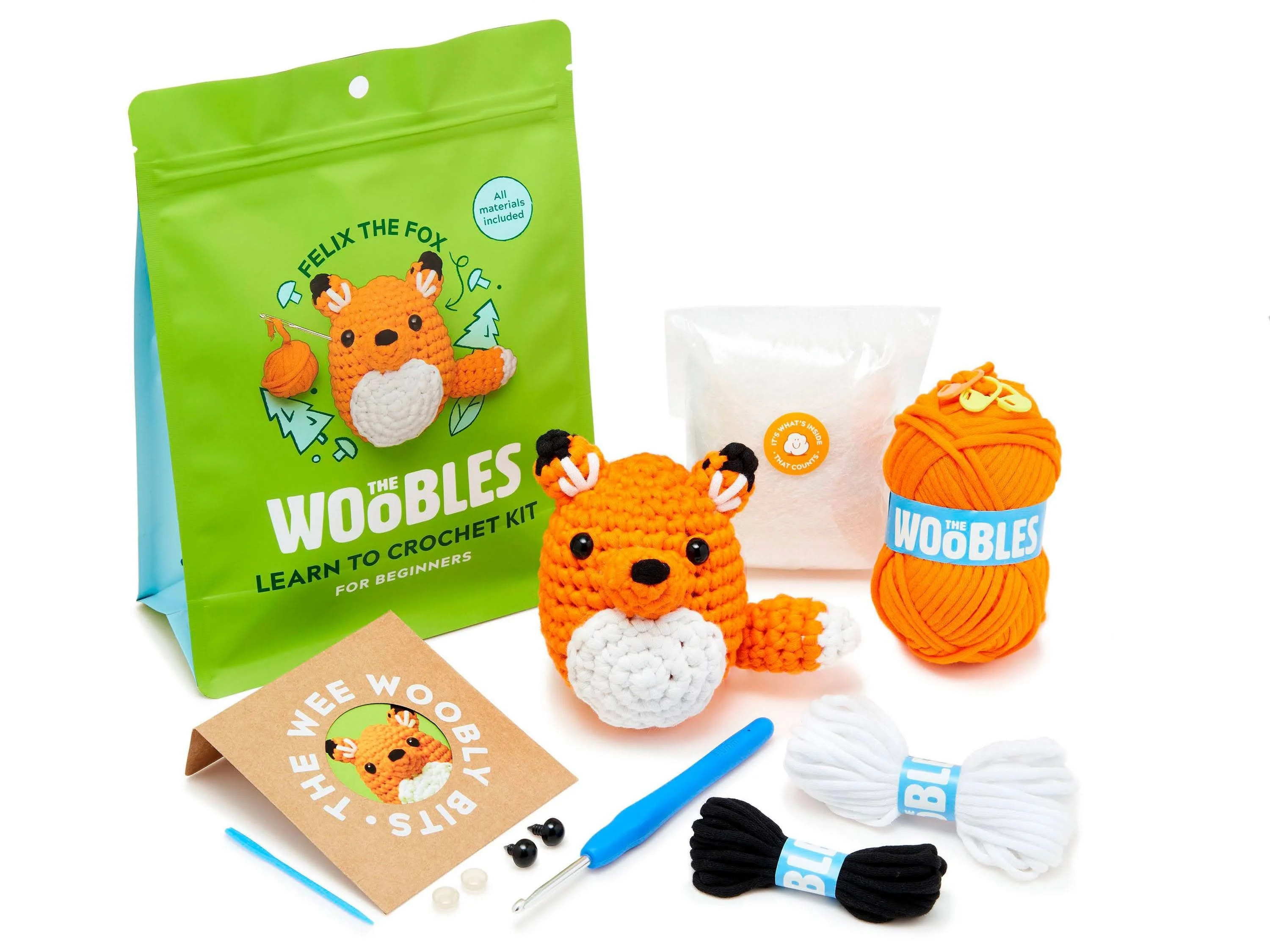 The Woobles Beginner Crochet Amigurumi Kits - Fox | Walmart (US)