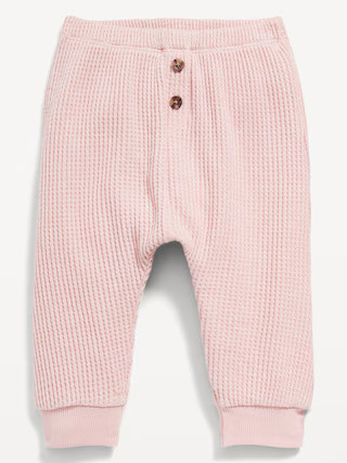 Unisex Thermal-Knit Buttoned Jogger Pants for Baby | Old Navy (US)