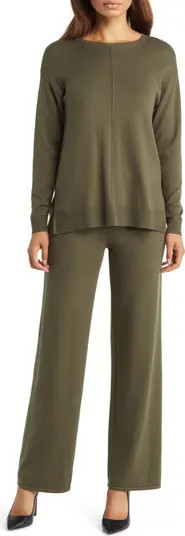 Anne Klein Cotton Blend Sweater & Pants Set | Nordstrom | Nordstrom