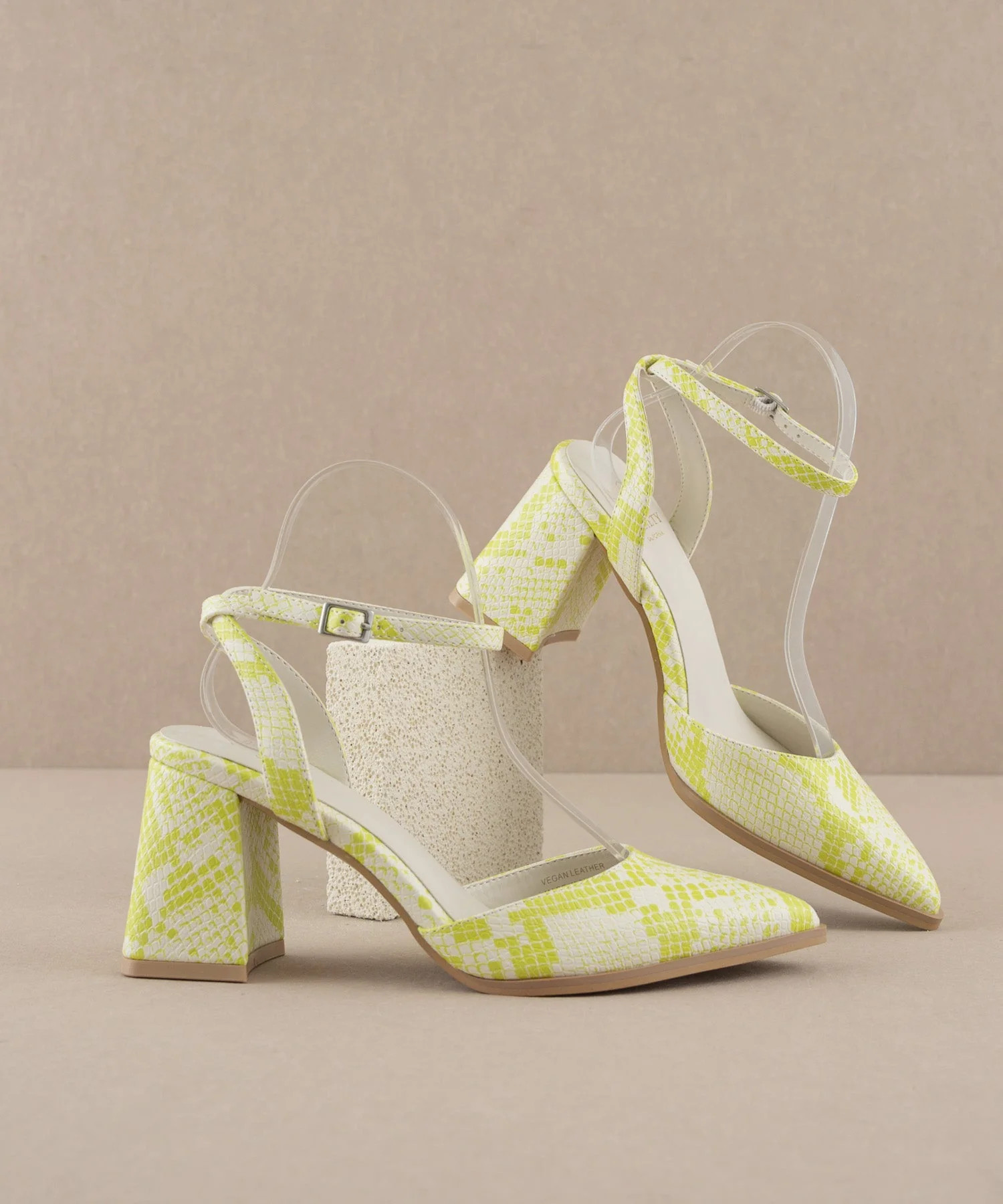 The Princess | Lime Pointed Toe Heel with Ankle Strap | Oasis Society