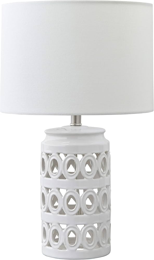 Amazon Brand – Stone & Beam Ceramic Geometric Cut-Out Table Desk Lamp With LED Light Bulb, 18.3... | Amazon (US)