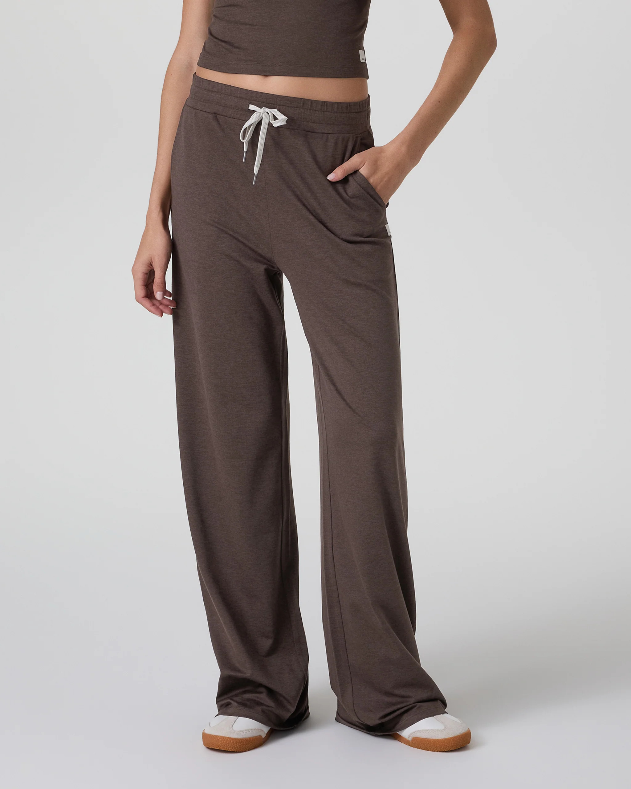 Halo Essential Wideleg Pant | Java Heather | Vuori | Vuori Clothing (US & Canada)