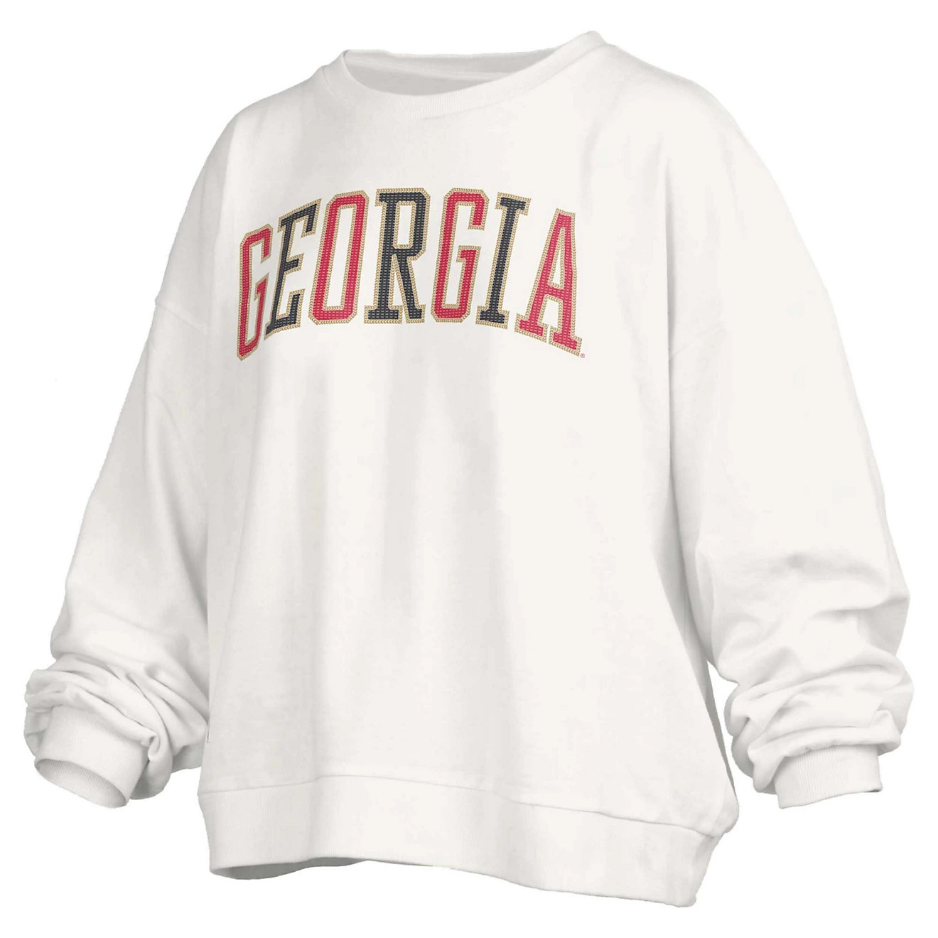 Pressbox Georgia Bulldogs Janise Sequin Waist Length Oversized Pullover Sweatshirt | Academy Sports + Outdoors