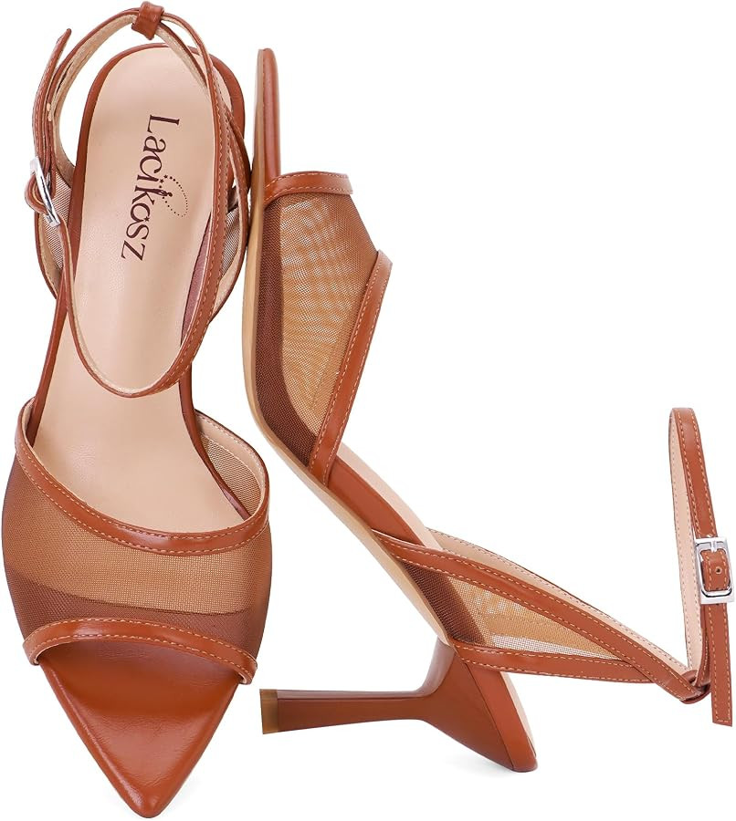 Strappy Sandals For Women Mesh Comfortable Heeled Sandal | Amazon (US)