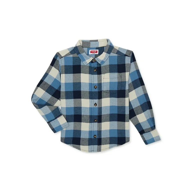 Wrangler Boys Flannel Shirt, Sizes 4-18 & Husky | Walmart (US)