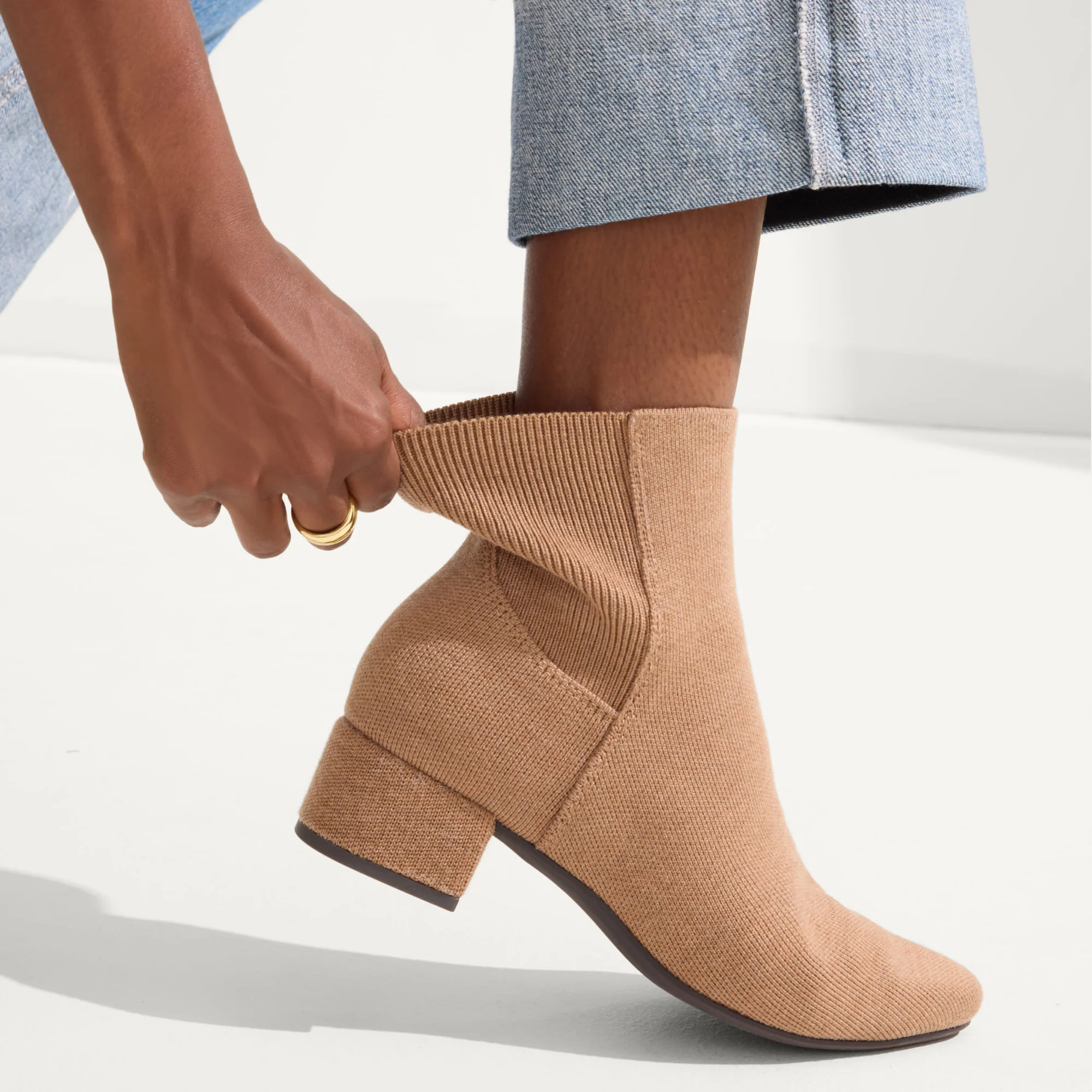 The Classic Boot in Tobacco | Heeled Ankle Boots | Rothy's | Rothy's