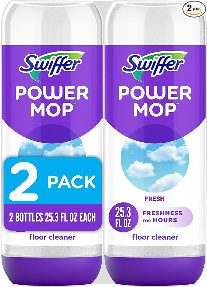 Swiffer PowerMop Liquid Floor Cleaner Refills, Solution for Power Mop, Fresh Scent, 2 Count Moppi... | Amazon (US)