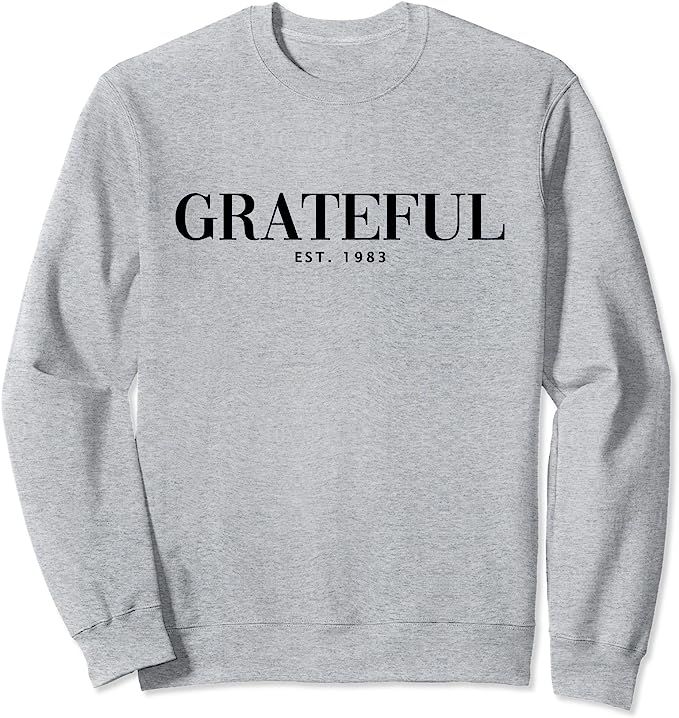 Women's Grateful Letter Graphic Crewneck Pullover Sweatshirt | Amazon (US)