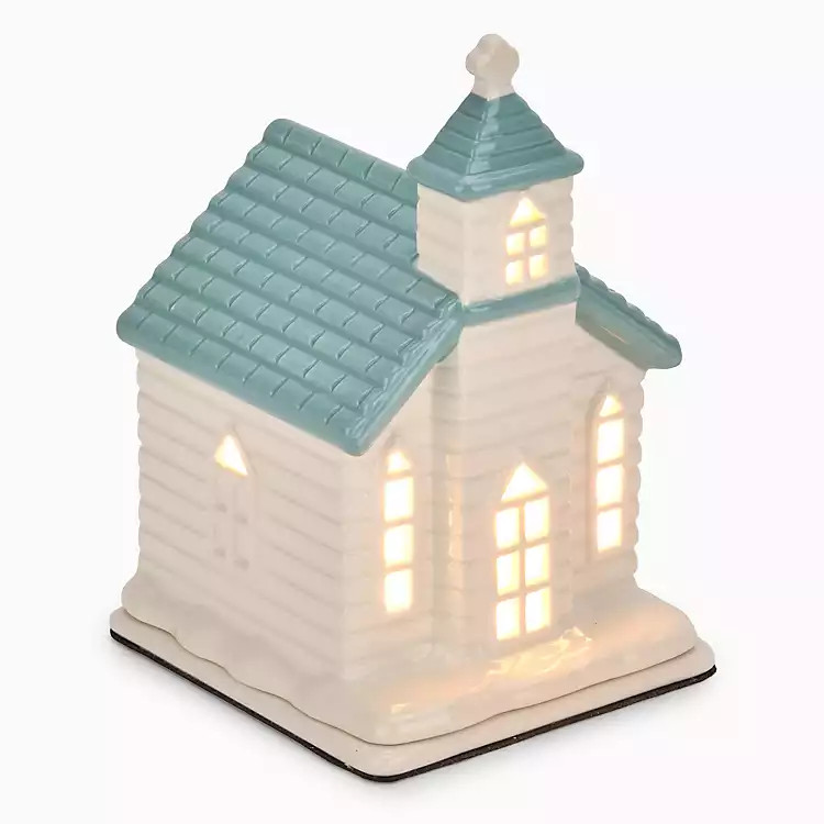 New! Blue and White Church Wax Warmer | Kirklands