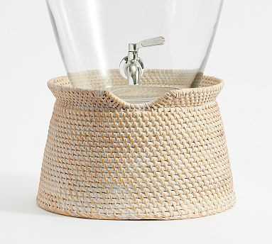 Tava Handwoven Rattan Drink Dispenser Stand | Pottery Barn (US)