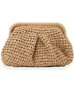 Emprier Straw Clutch Purse for Women Cloud Dumpling Pouch Straw Crossbody Shoulder Handbag Summer... | Amazon (US)