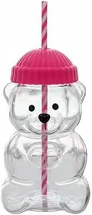 Glass Bear Cup, Bear Straw Cup, Glass Cups with Lids and Straws,Cute Mugs Bear Sippy Cups Coffee ... | Amazon (US)