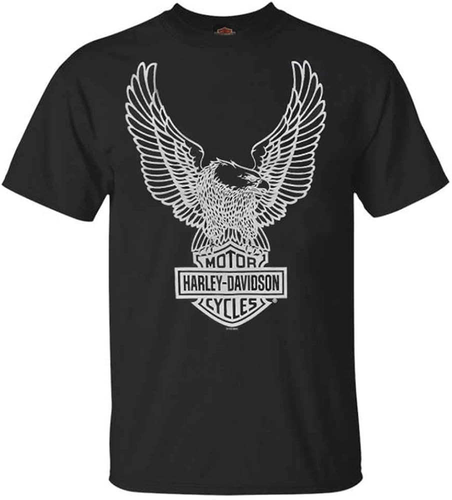 Harley-Davidson Men's T-Shirt Eagle Graphic Short Sleeve Tee Black Tee 30296656 | Amazon (US)