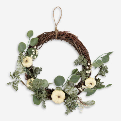 Multicolour Artificial Pumpkin Wreath 42x42cm | TK Maxx
