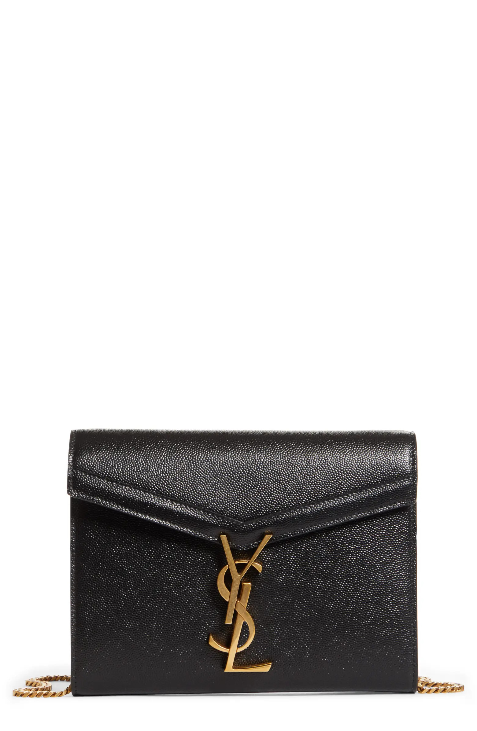 Saint Laurent Cassandra Leather Wallet on a Chain | Nordstrom | Nordstrom