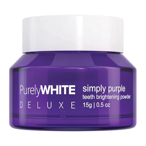 PurelyWHITE DELUXE, Simply Purple Brightening Powder - Conceals Stains, No Sensitivity - Enamel-Safe Toothpaste Whitening Powder for Coffee, Tea, Food, Wine, and Tobacco Stains. | Amazon (US)