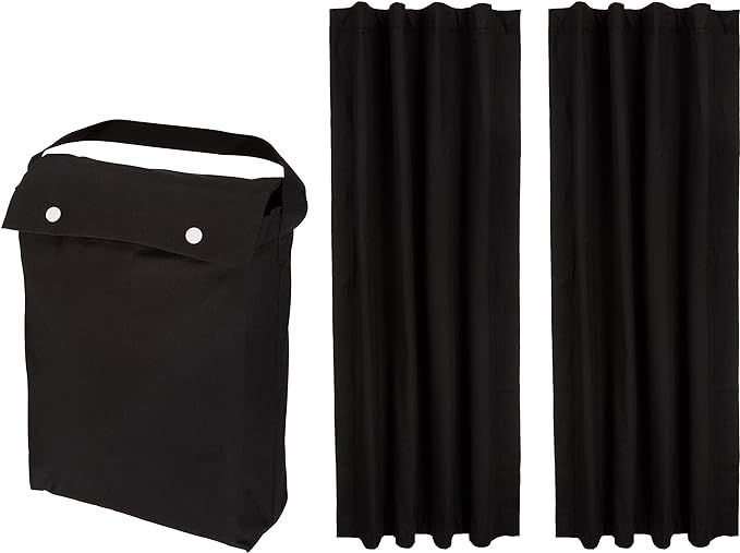 Amazon Basics Portable Travel Window Blackout Curtain Shades with Suction Cups - 50" x 78", Black... | Amazon (US)