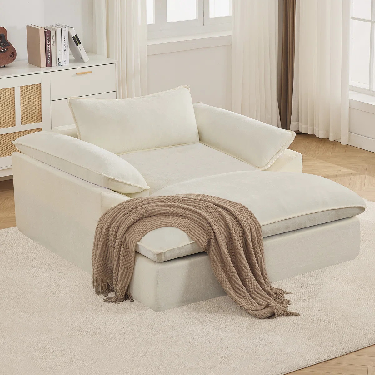 69" D Oversized Chenille Upholstered Boneless Chaise Lounge Chair, No Assembly | Wayfair North America