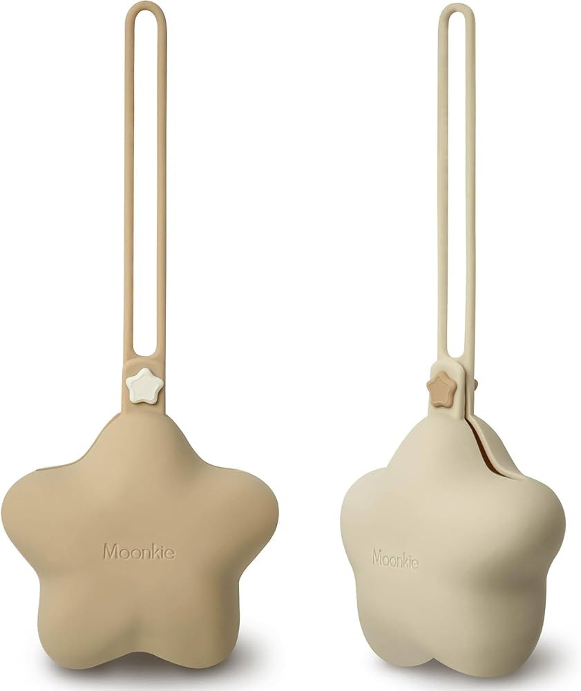 Moonkie Silicone Pacifier Holder Case, Cute Portable Pacifier Storage Case, 2 Pack | Amazon (US)