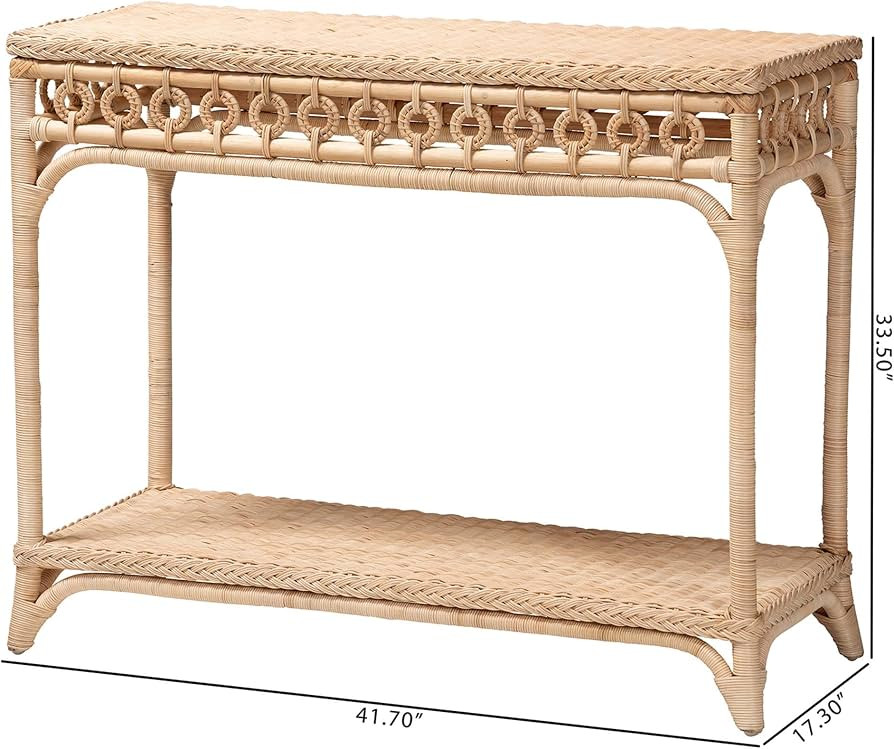 Bali & pari Oxford Natural Rattan Furniture with Braided Edges and emblished Decorative Ring Desi... | Amazon (US)