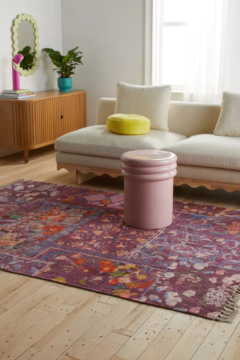 Colorful Floral Digital Printed Chenille Rug | Urban Outfitters (US and RoW)