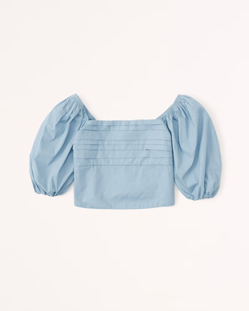 Ruched Bodice Puff Sleeve Top | Abercrombie & Fitch (US)