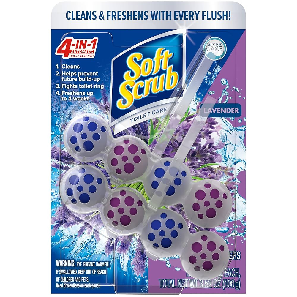 Soft Scrub 4-in-1 Rim Hanger Toilet Bowl Cleaner, Lavender, 2 Count | Amazon (US)
