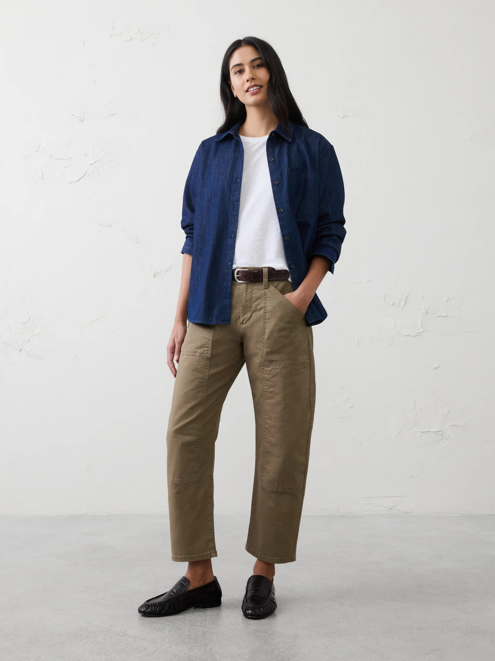 Barrel-Leg Mid-Rise Utility Pant | Banana Republic Factory