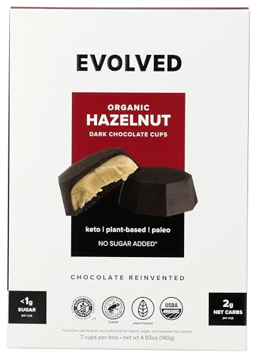 Evolved Organic Hazelnut Dark Chocolate Cups, .71 oz each (Pack of 7) | Amazon (US)