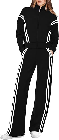 XIEERDUO Lounge Sets for Women 2025 Sweatsuit 2 Piece Outfits Sweatshirt Wide Leg Sweatpant Track... | Amazon (US)