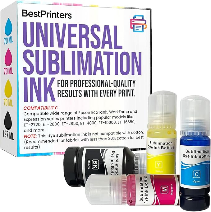 Sublimation Ink Universal (BK) 127ml & (CMY) 70ml for All Dye Based Ink Models ET-2800 ET-2700 ET... | Amazon (US)