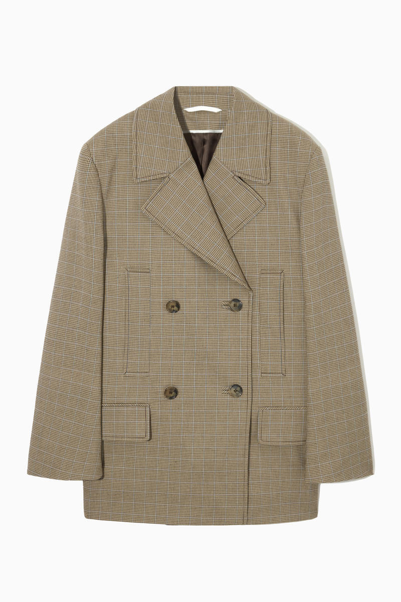 Oversized Checked Double-Breasted Blazer | COS UK