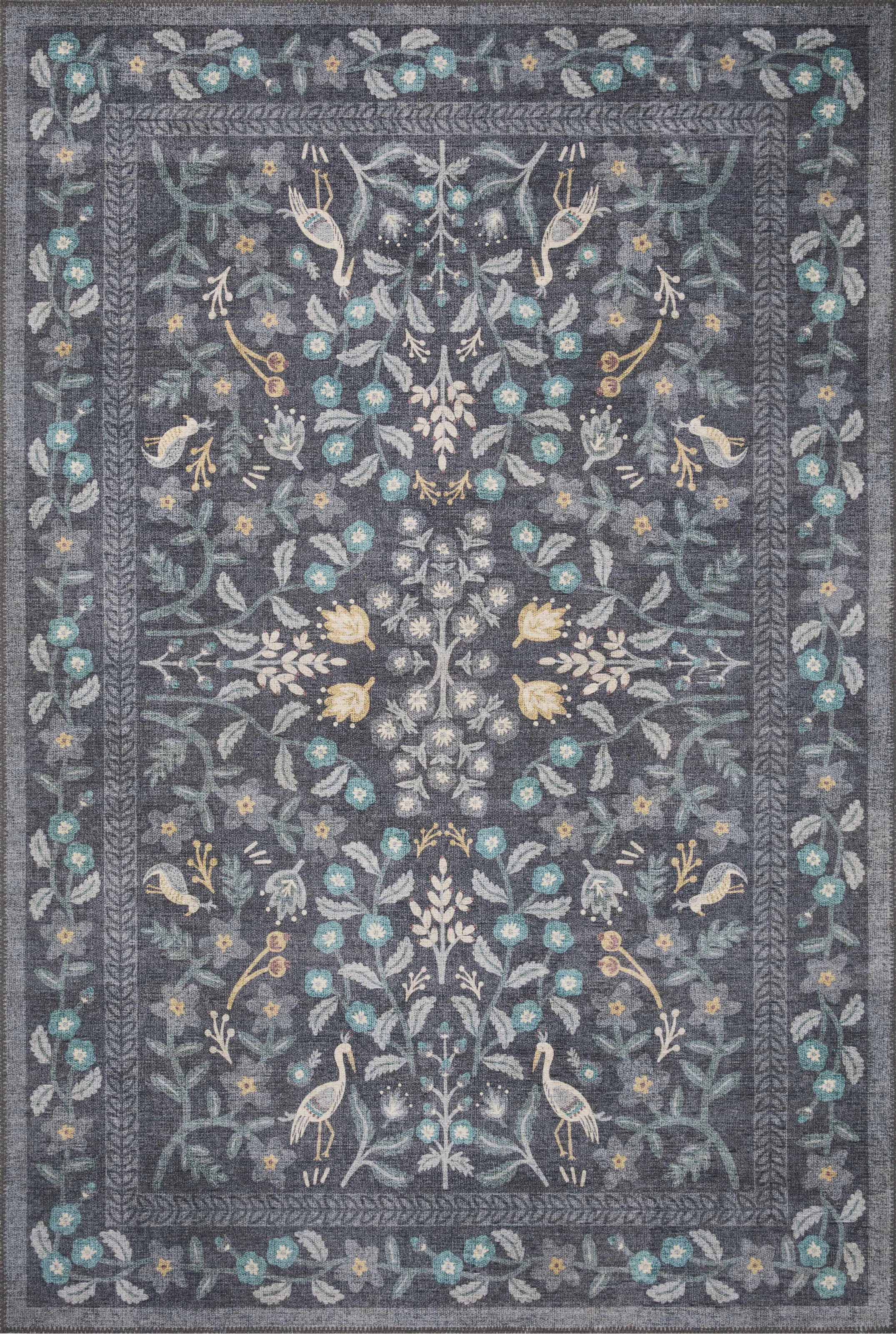 Rifle Paper Co. x Loloi Maison MAO-01 Nightingale Black Rug | Wayfair North America